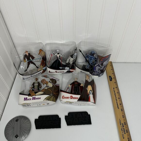 5 Star Wars Clone Wars Action Figures Skywalker Ventress Durge Windu Dooku - Picture 3 of 16